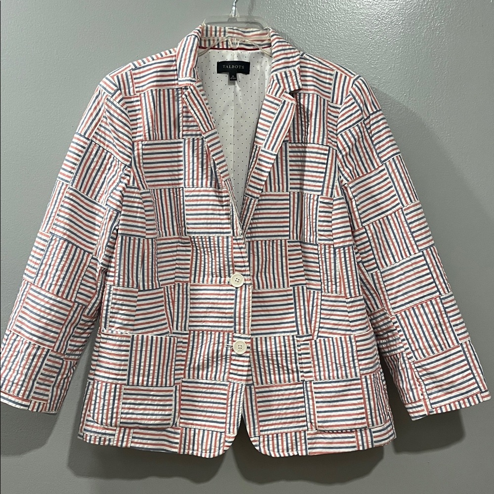 Patriotic Patchwork Talbots Blazer - Size 16